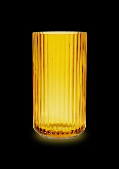 Lyngby Vase H15.5 amber mundblæst glas Vaser & Urtepotteskjulere