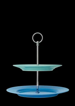 Rhombe Color Etagere Ø27 blå/grøn | Køb her Kagefad & Etagere