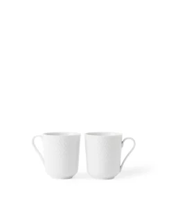 Clearance Rhombe Krus med hank 33 cl hvid 2 stk. Krus