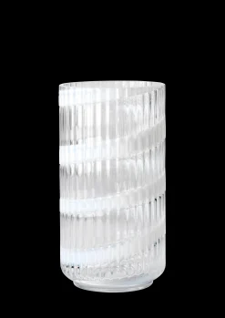 New Vase H20.5 cm swirl hvid mundblæst glas Nyheder|Vaser & Urtepotteskjulere