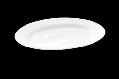 Oval tallerken 30x23 cm 4 stk. i hvid | Køb her Middagstallerkener|Stel