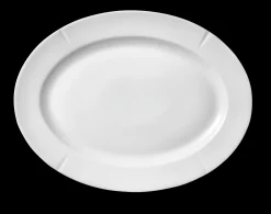 Oval tallerken 30x23 cm 4 stk. i hvid | Køb her Middagstallerkener|Stel