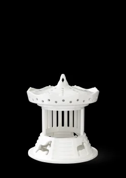 Sale Urbania Tivoli Lyshus Karrusel – Hvidt Keramik, Ø12 cm Nyheder|Lysestager & Stearinlys
